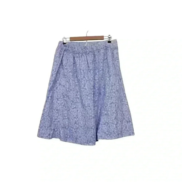 Fresh Produce Midi Skirt Size Large Periwinkle Paisley Floral 100% Cotton Resort - Picture 7 of 12